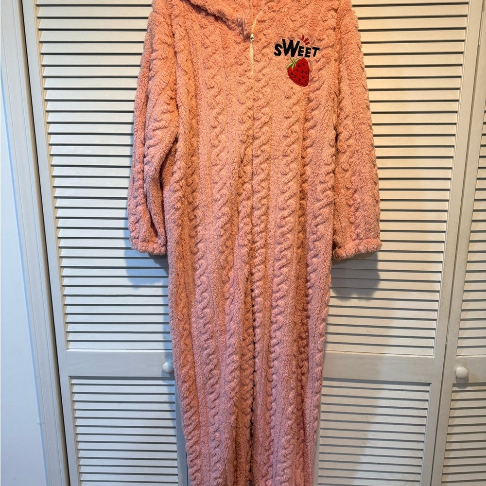 Cozy Pink Cable Knit Onesie